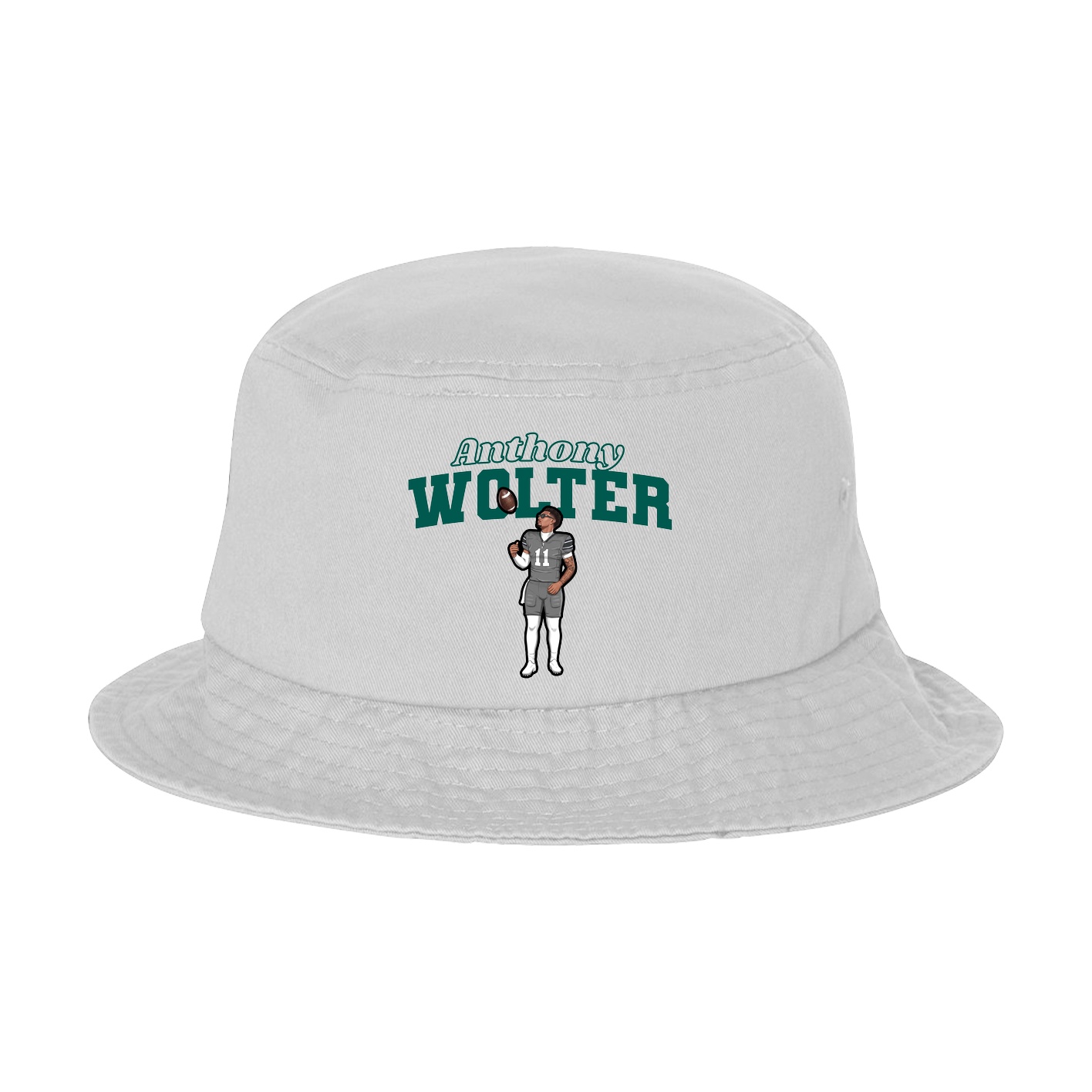 Bucket Cap — Name Arch in White