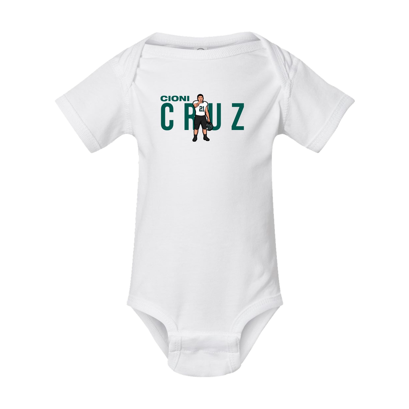 Baby Onesie — Player Name in White