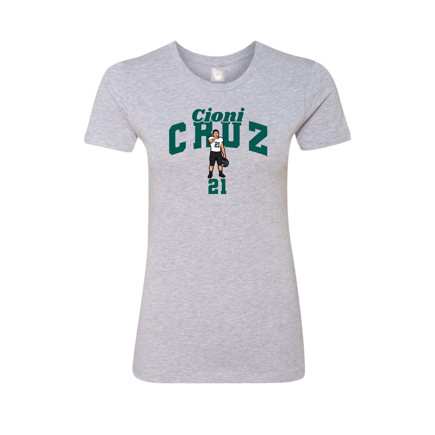 Fitted Women's Tee — Signature Arch in Grey