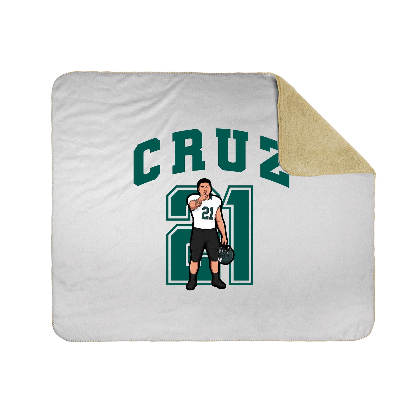 Throw Blanket — Number in White