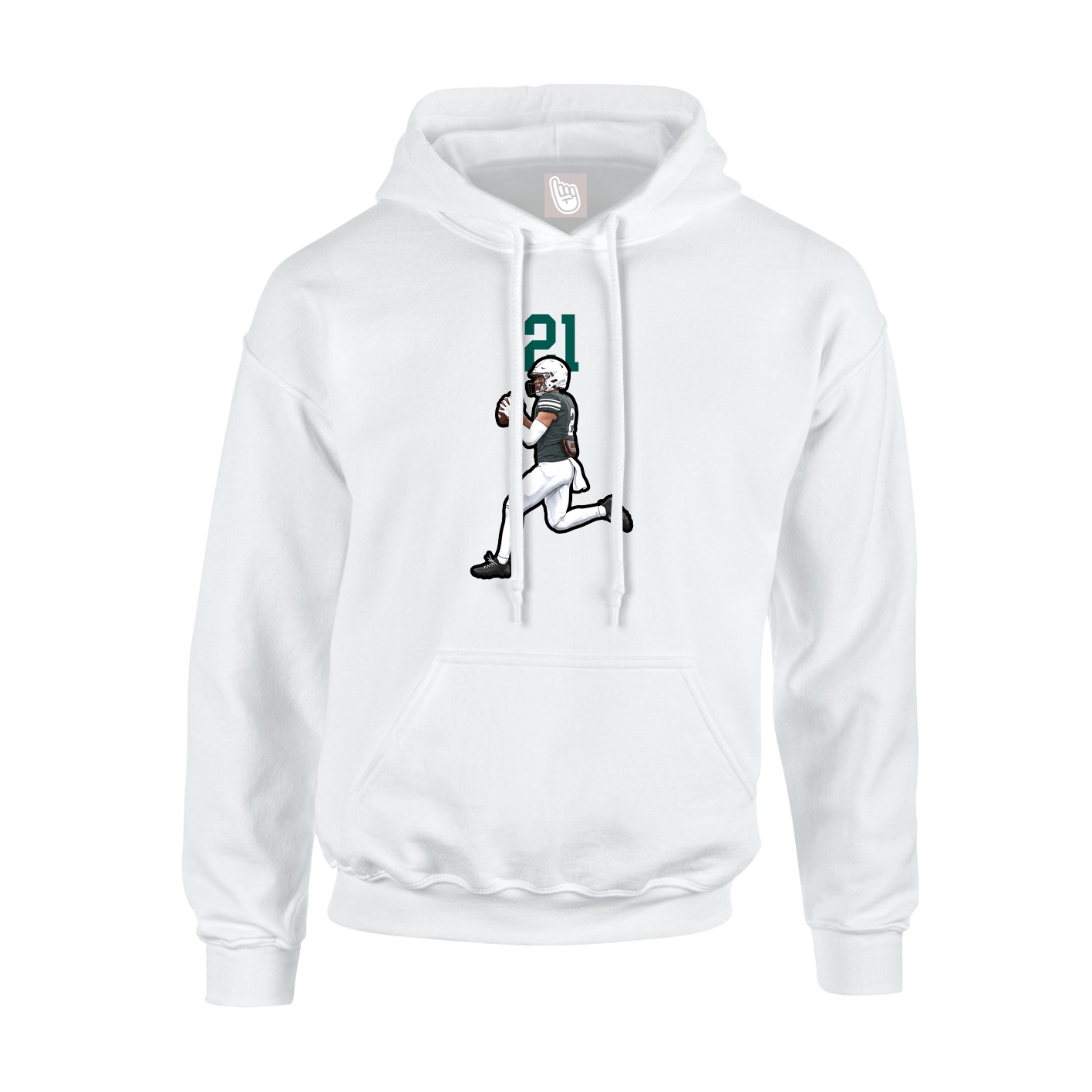 Hoodie — Number Top in White