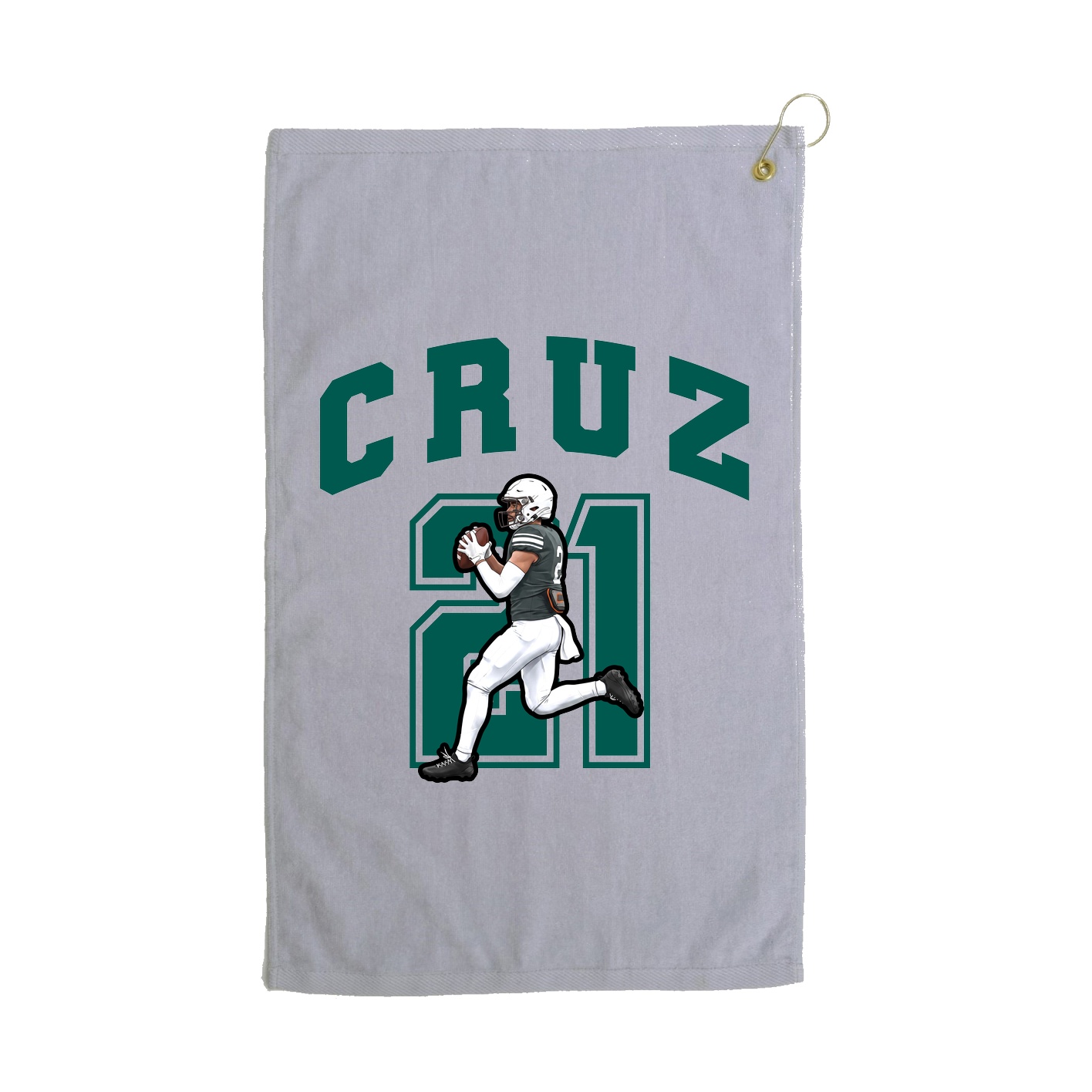 Golf Towel — Number in Grey