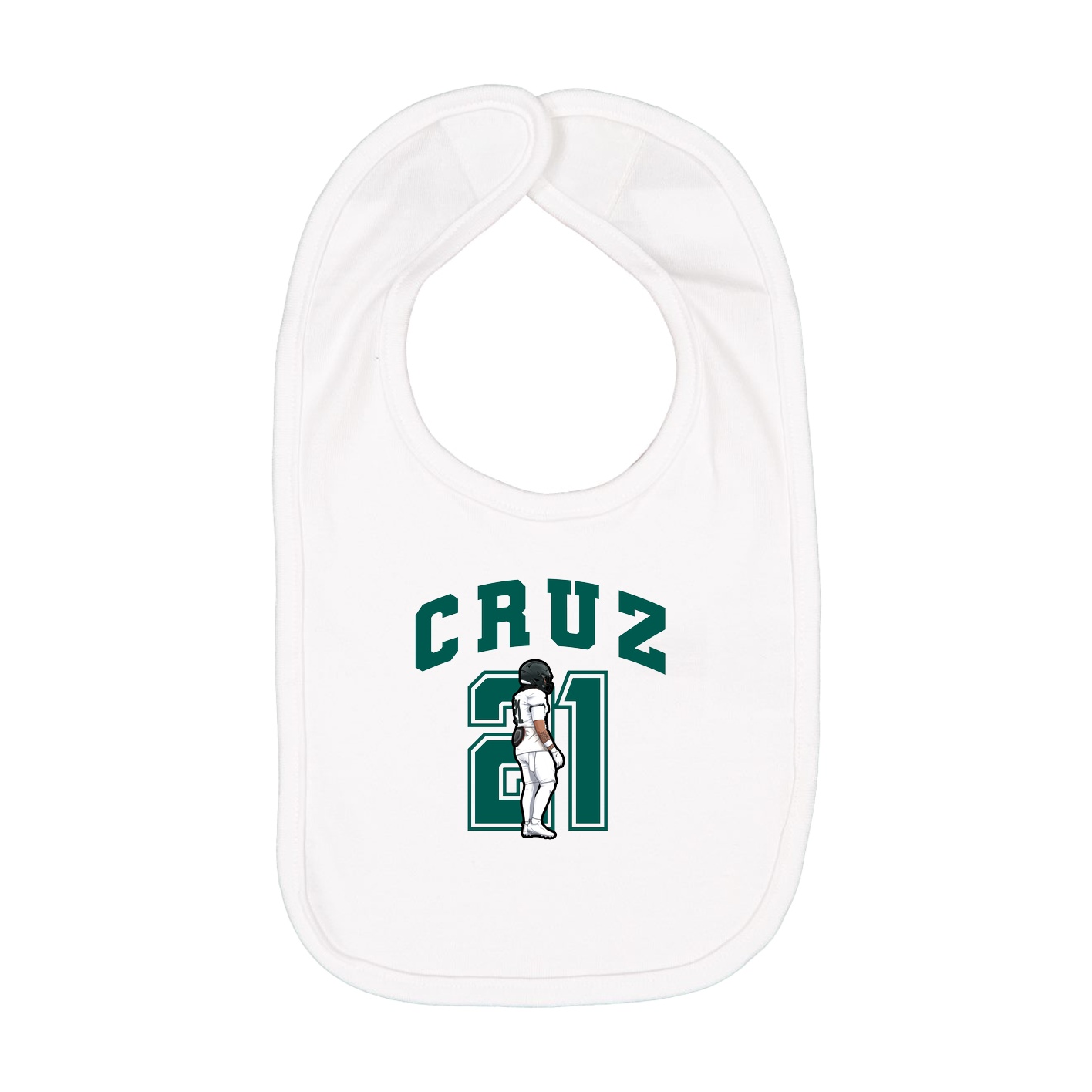 Infant Bib — Number in White