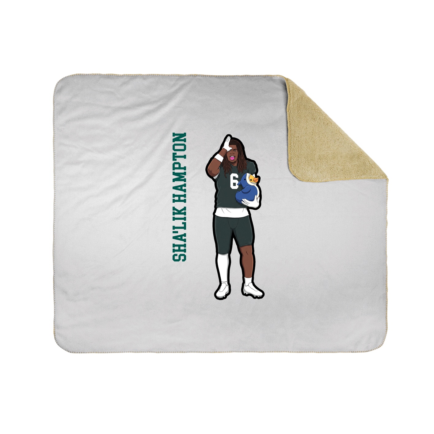Throw Blanket — Name Vertical in White