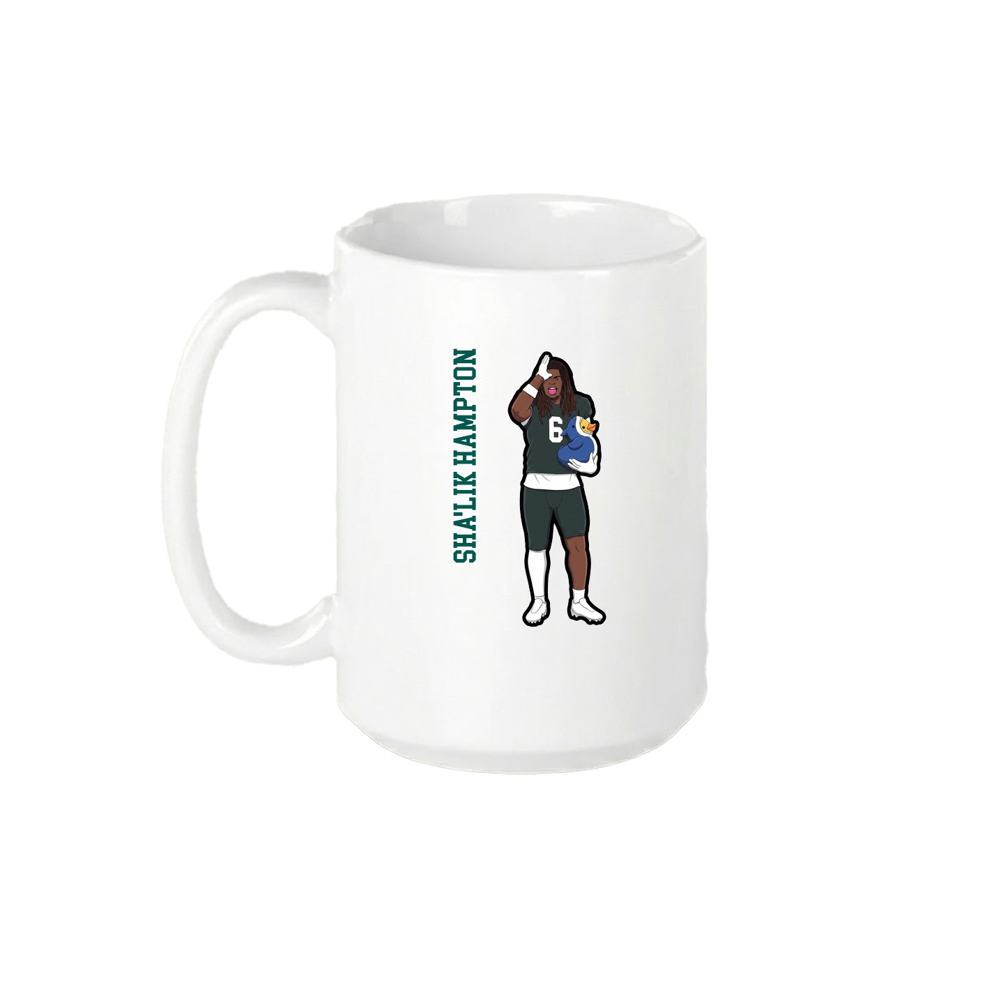 15oz Coffee Mug — Name Vertical in White