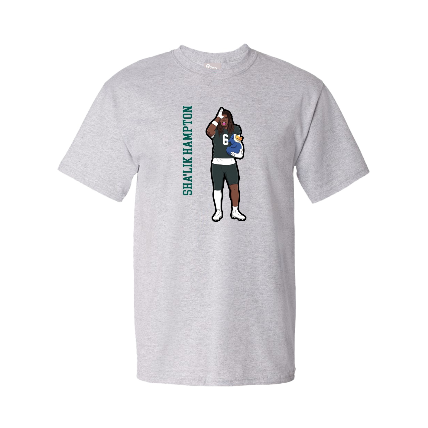 Youth Tee — Name Vertical in Grey
