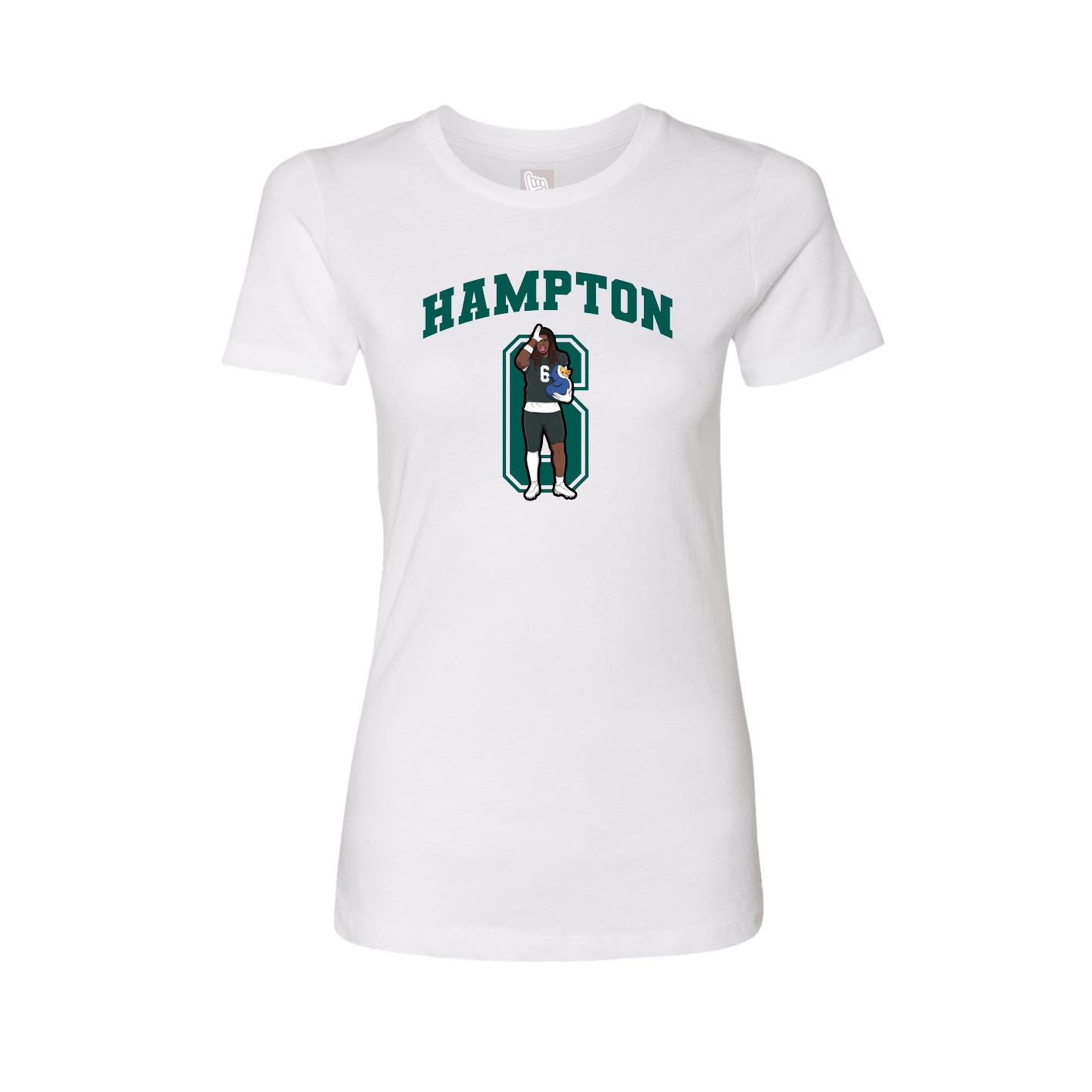 Fitted Women's Tee — Number in White