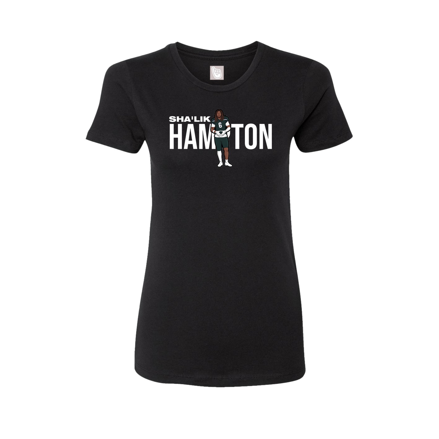 Fitted Women's Tee — Player Name in Black