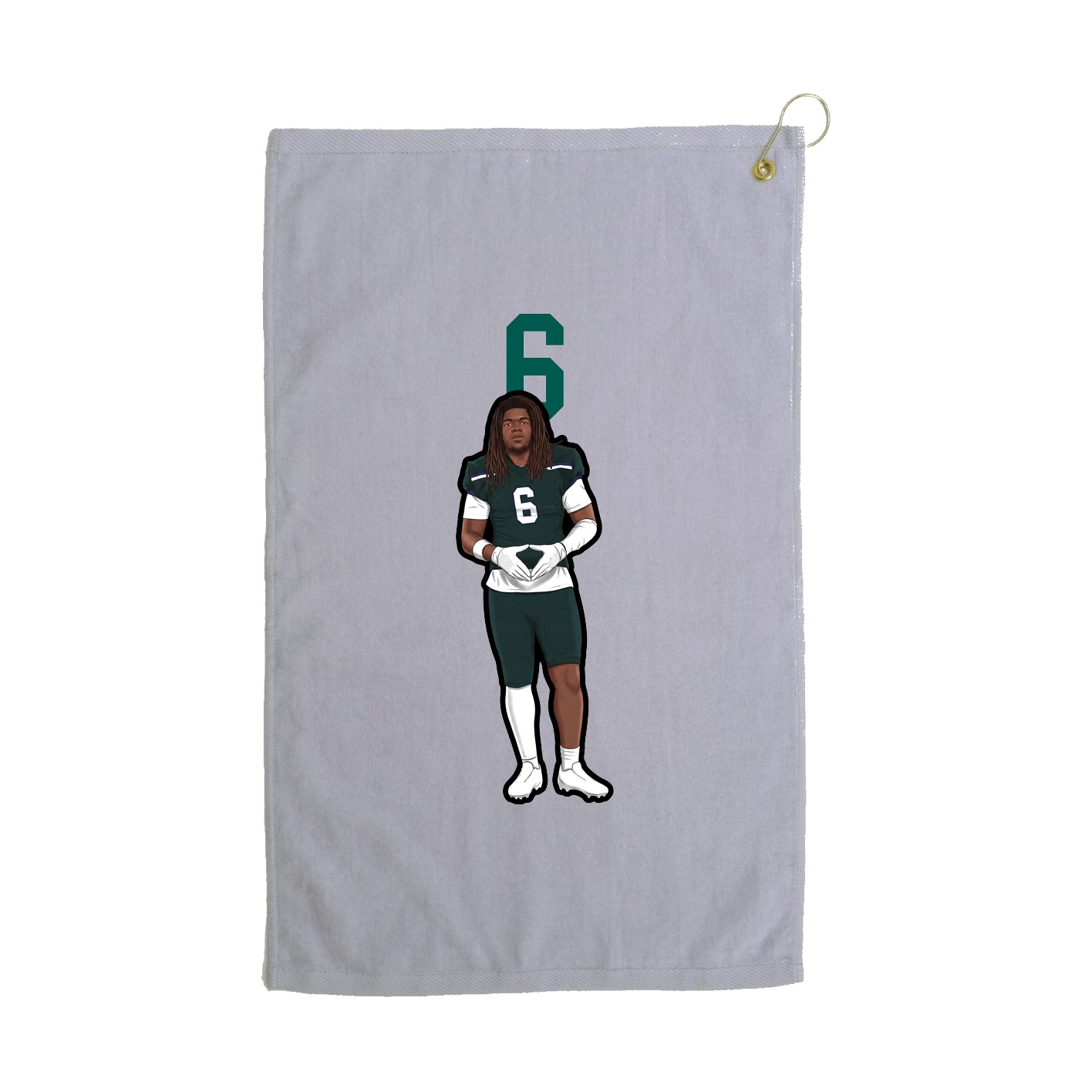 Golf Towel — Number Top in Grey