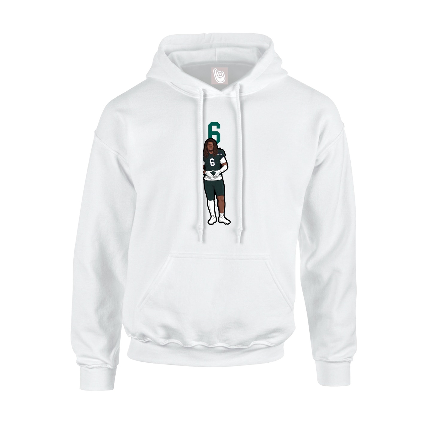 Hoodie — Number Top in White