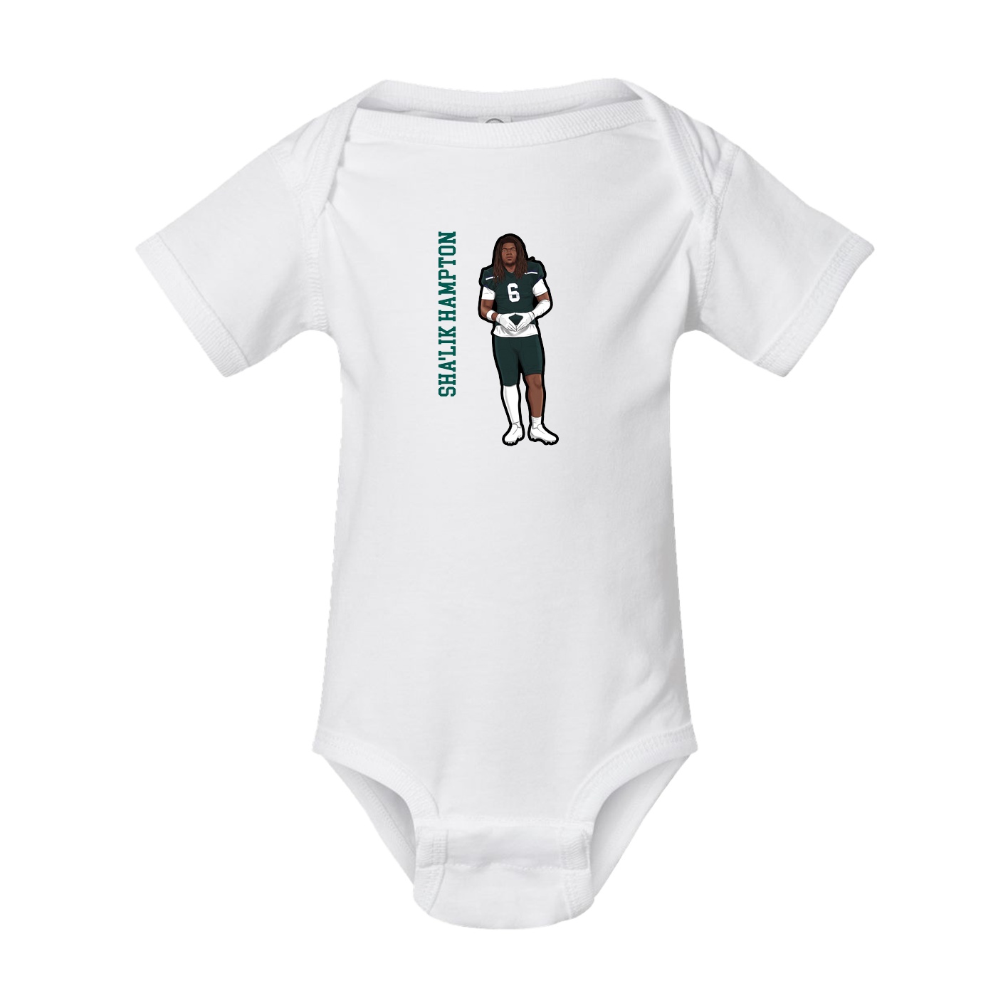 Baby Onesie — Name Vertical in White