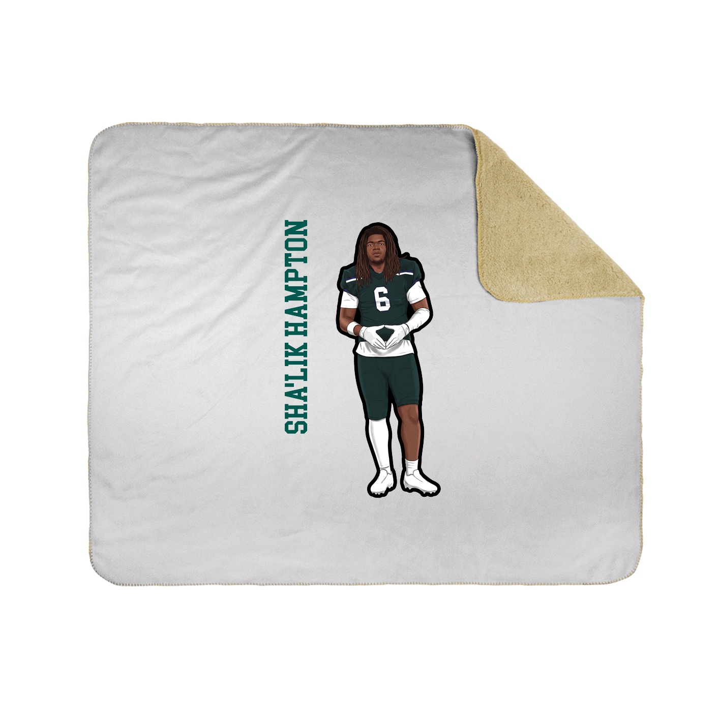 Throw Blanket — Name Vertical in White