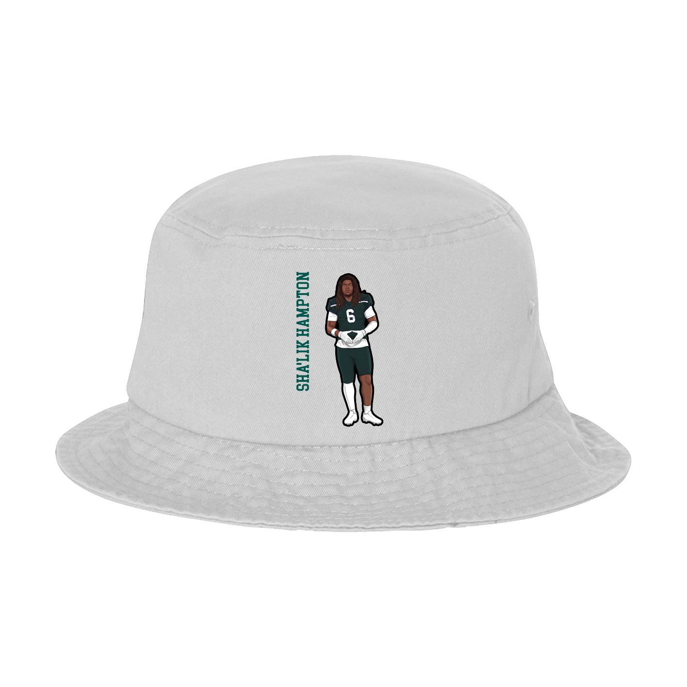 Bucket Cap — Name Vertical in White