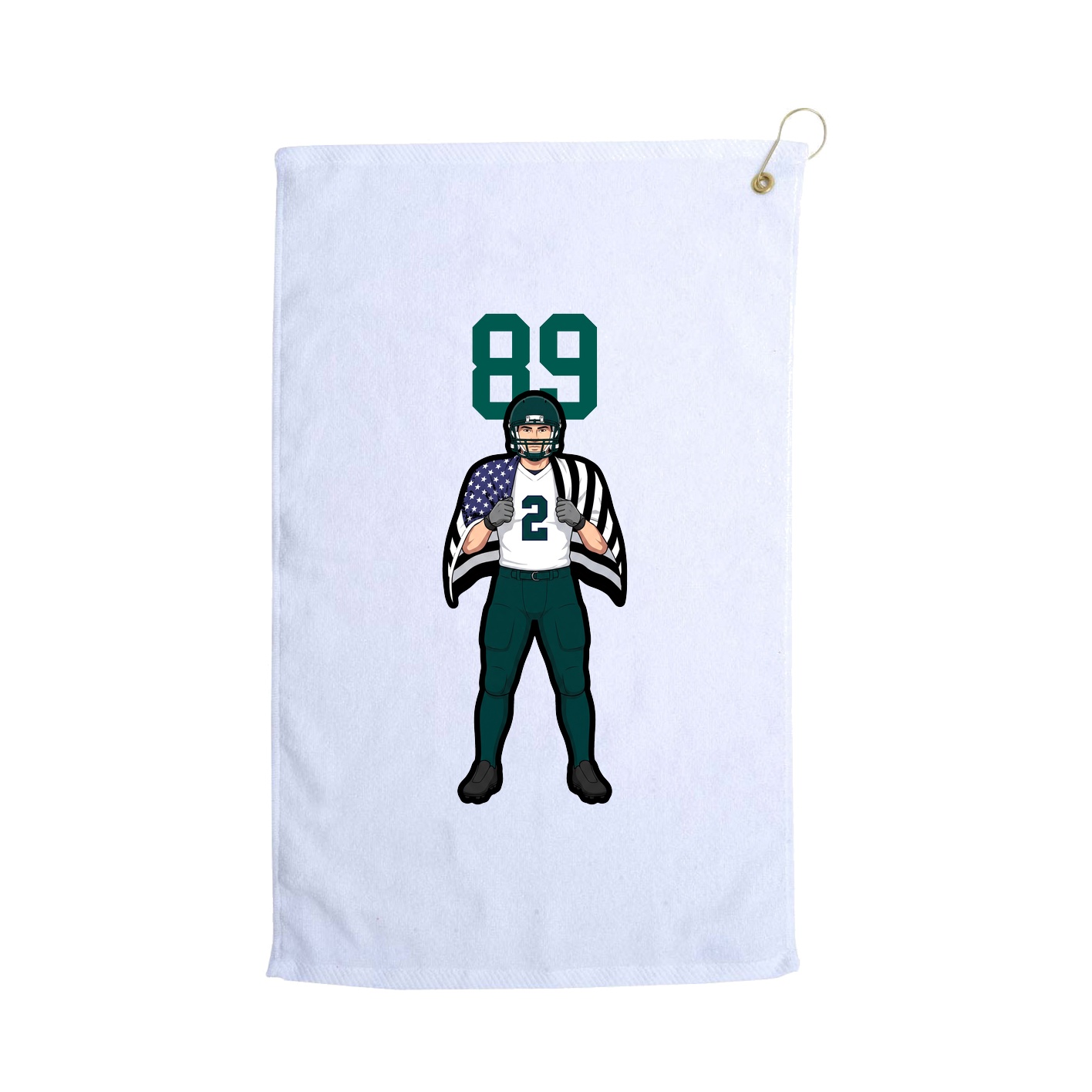 Golf Towel — Number Top in White