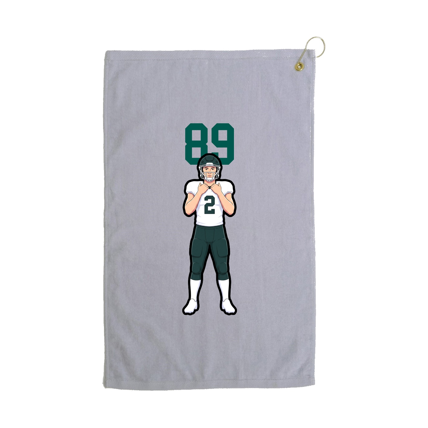 Golf Towel — Number Top in Grey