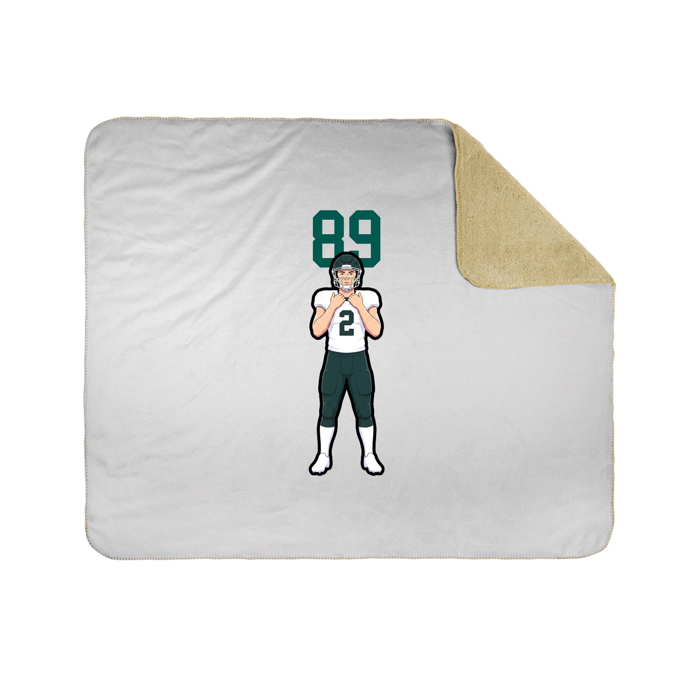 Throw Blanket — Number Top in White