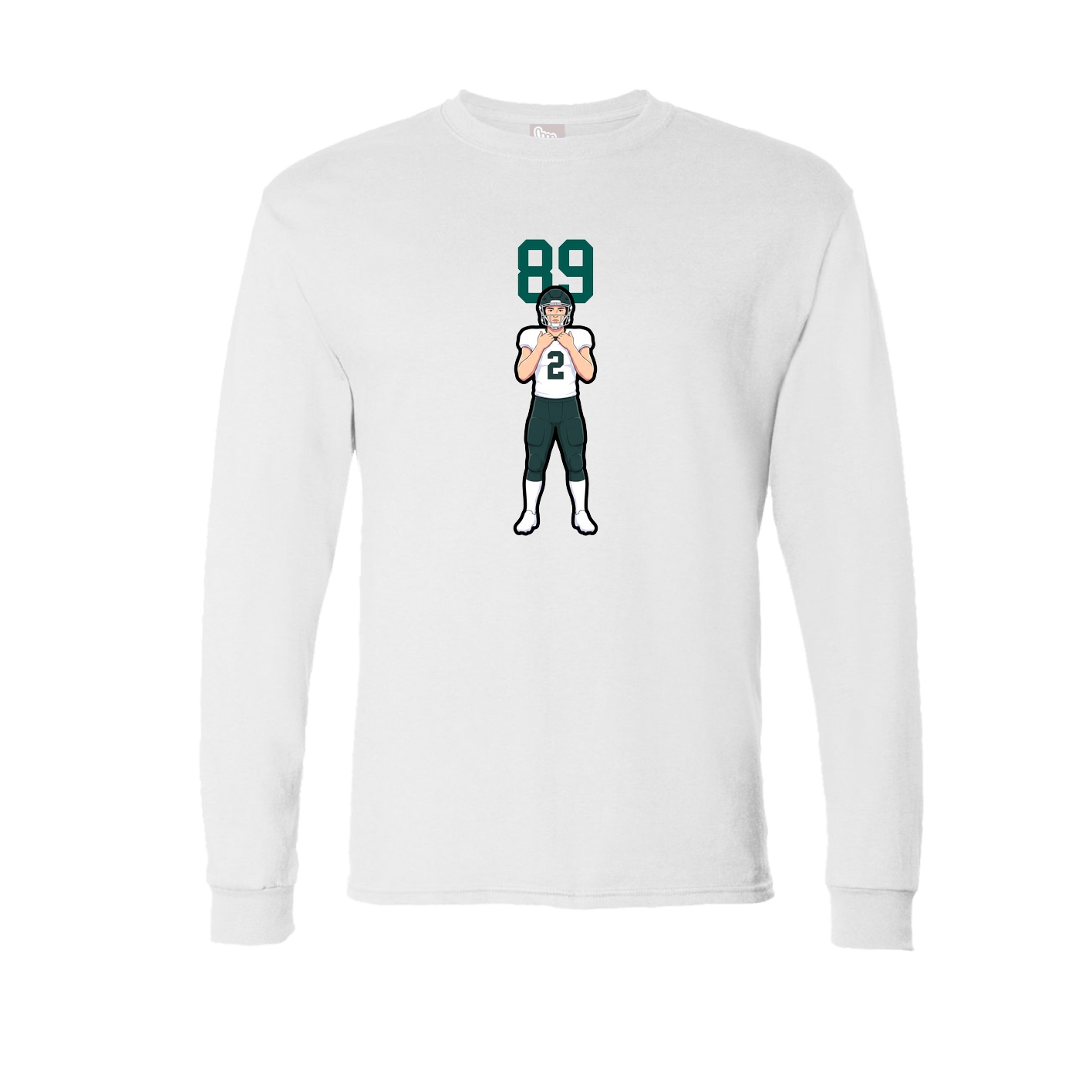 Long Sleeve Tee — Number Top in White
