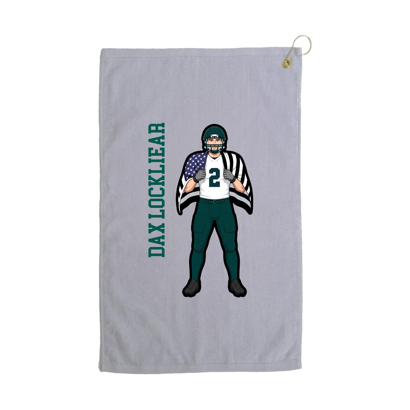 Golf Towel — Name Vertical in Grey