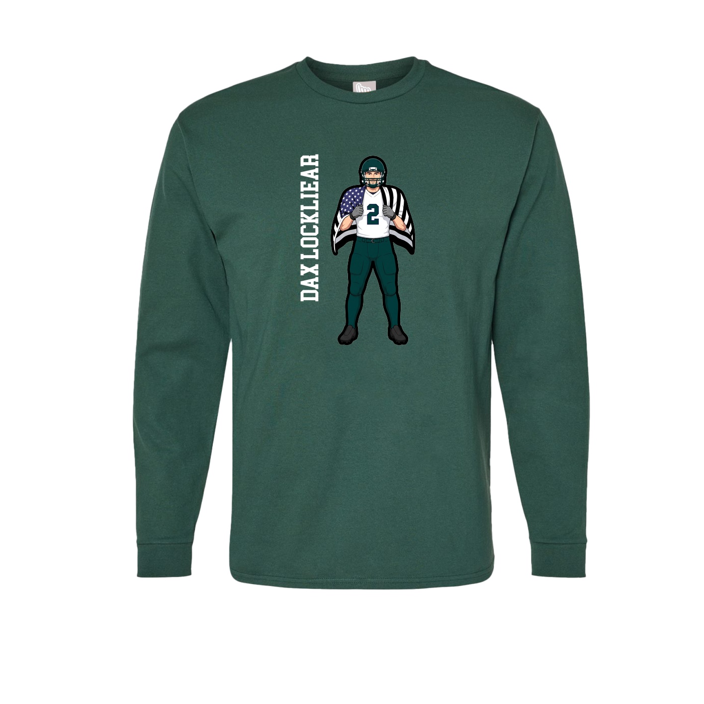 Long Sleeve Tee — Name Vertical in Green