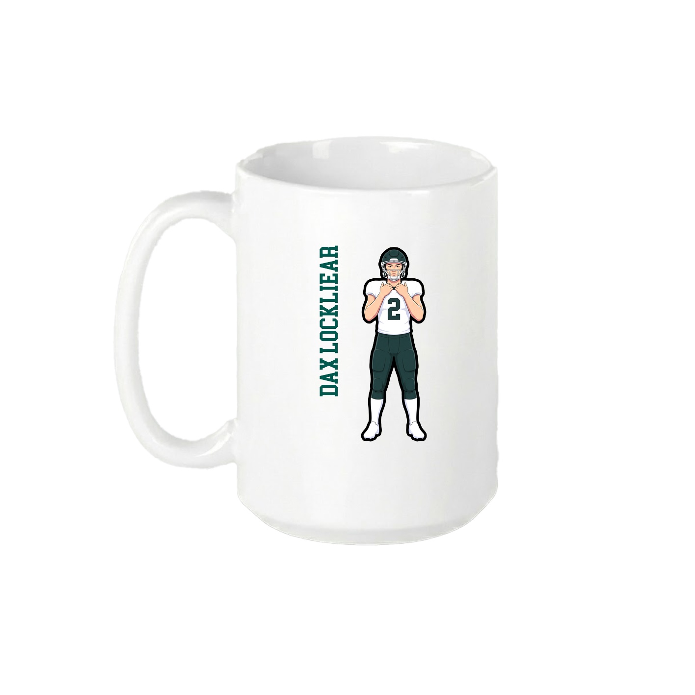 15oz Coffee Mug — Name Vertical in White