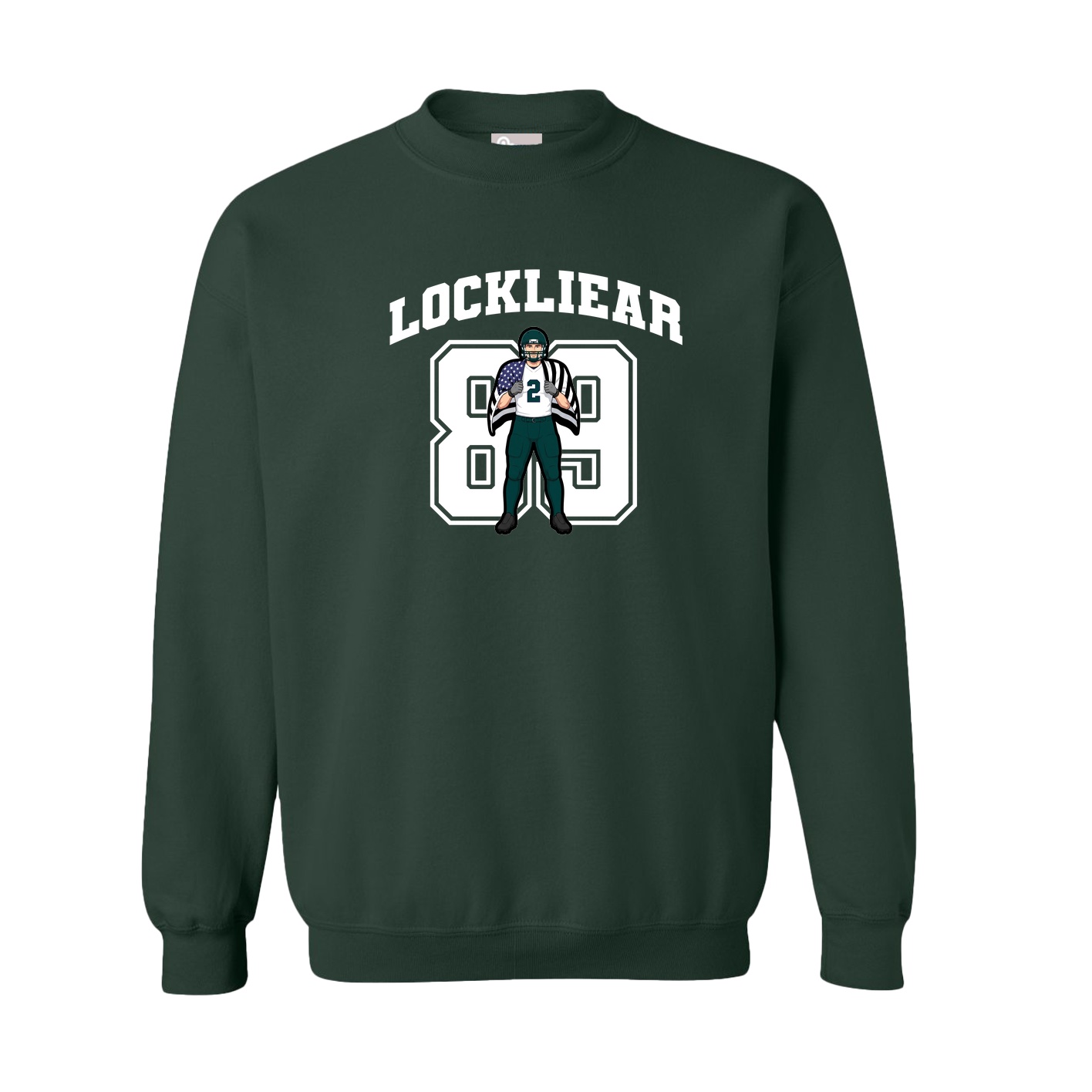 Fleece Crew — Number in Green