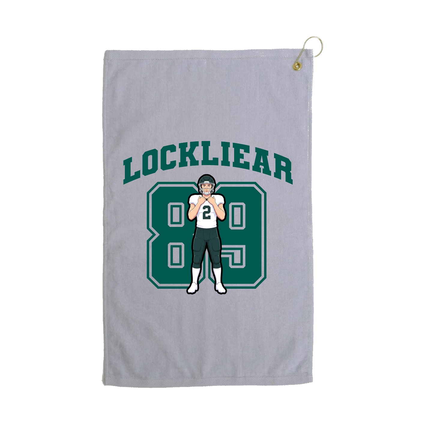 Golf Towel — Number in Grey