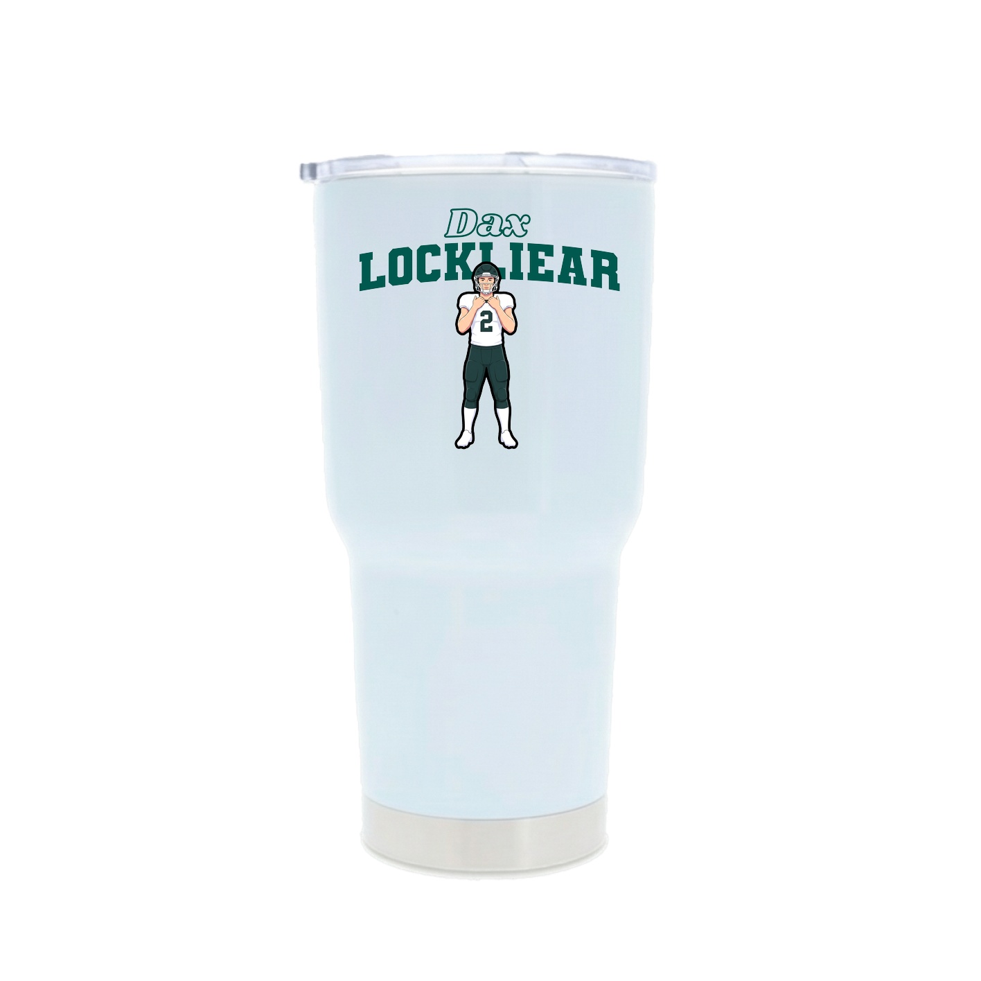 30oz Stainless Steel Tumbler — Name Arch in White