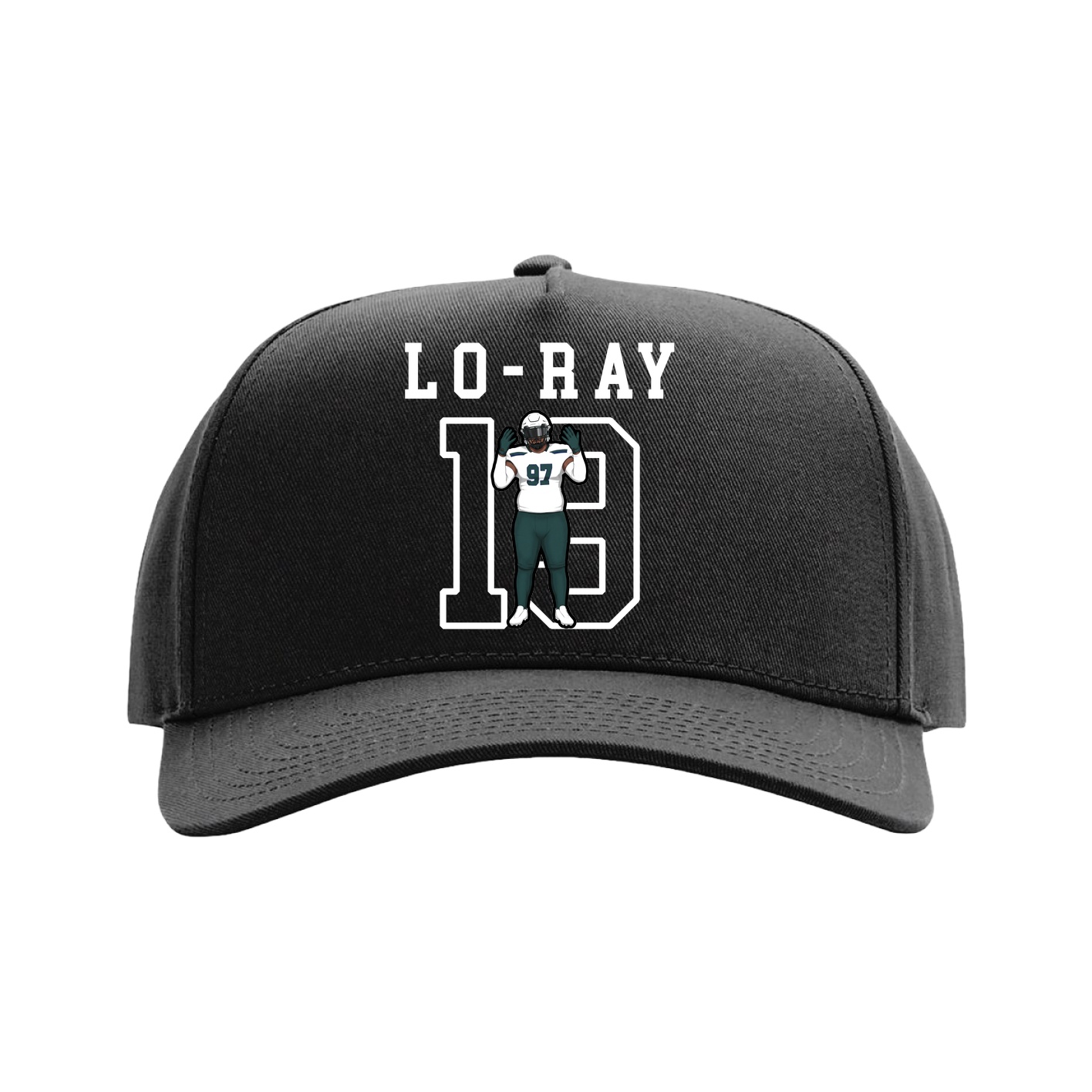 Full Fabric Five-Panel Champ Cap — Shirsey in Black