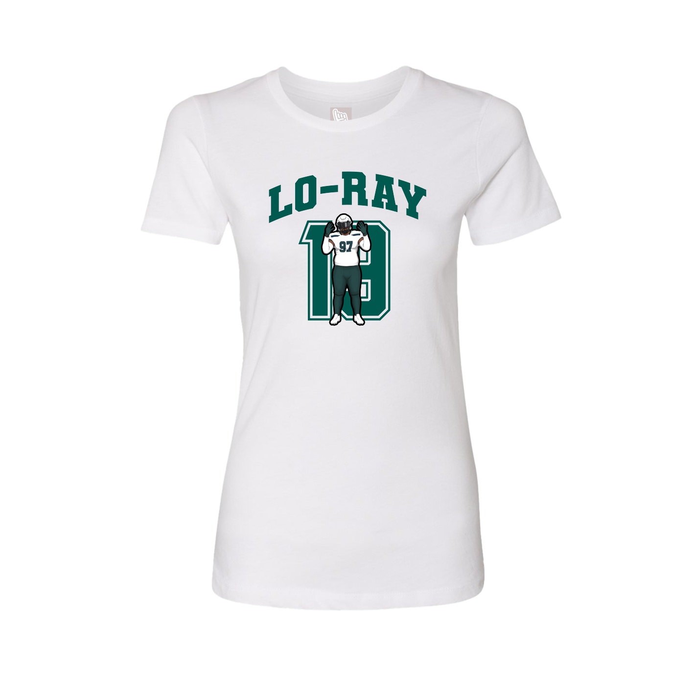 Fitted Women's Tee — Number in White