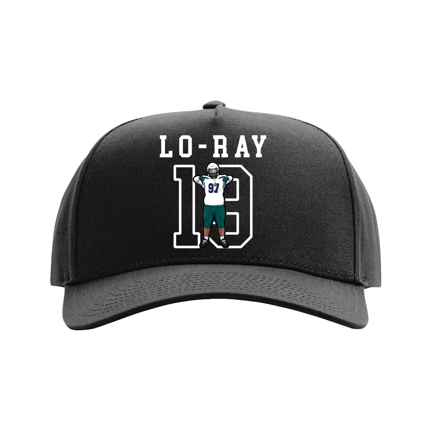 Full Fabric Five-Panel Champ Cap — Shirsey in Black