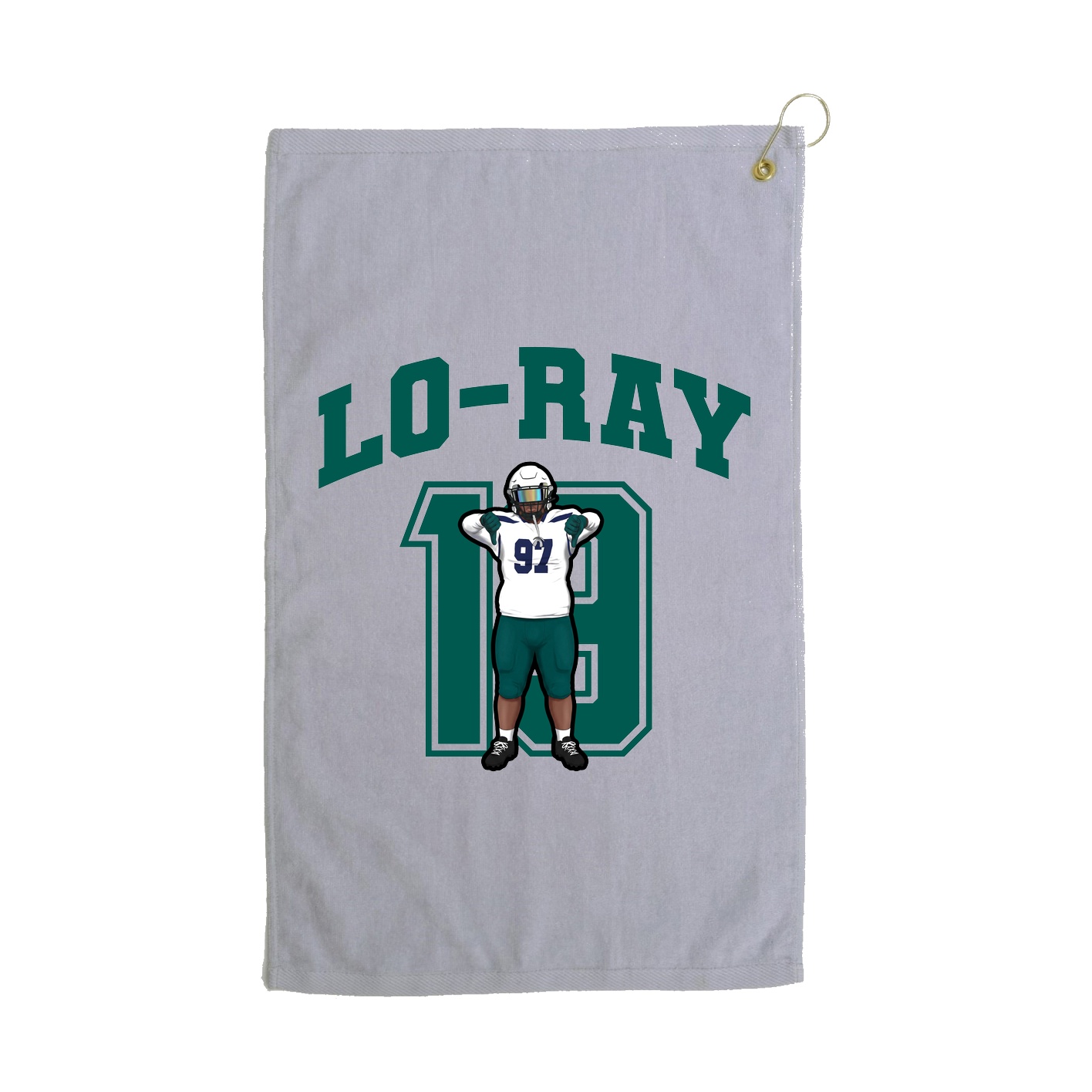 Golf Towel — Number in Grey