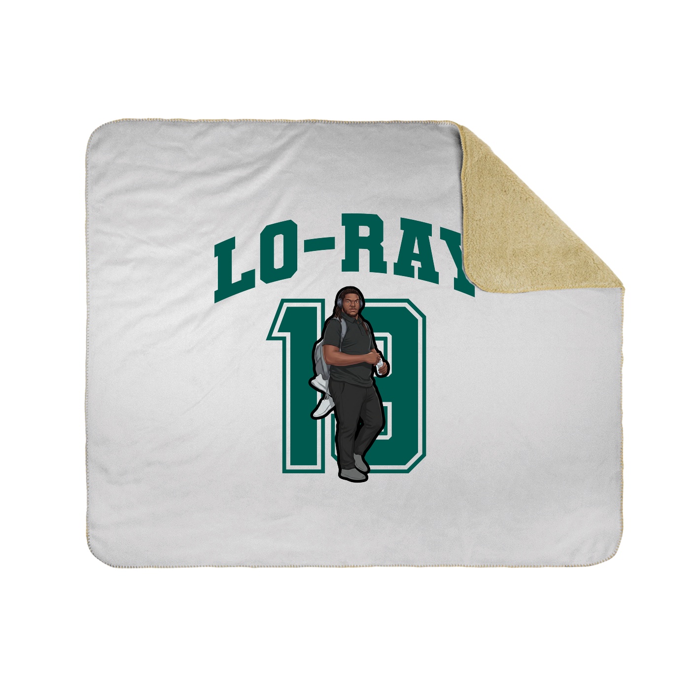 Throw Blanket — Number in White