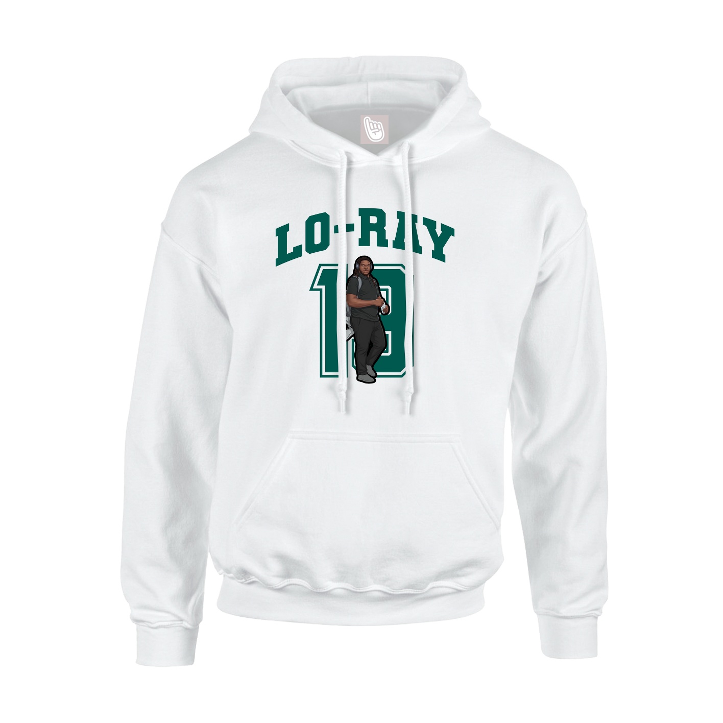 Youth Hoodie — Number in White