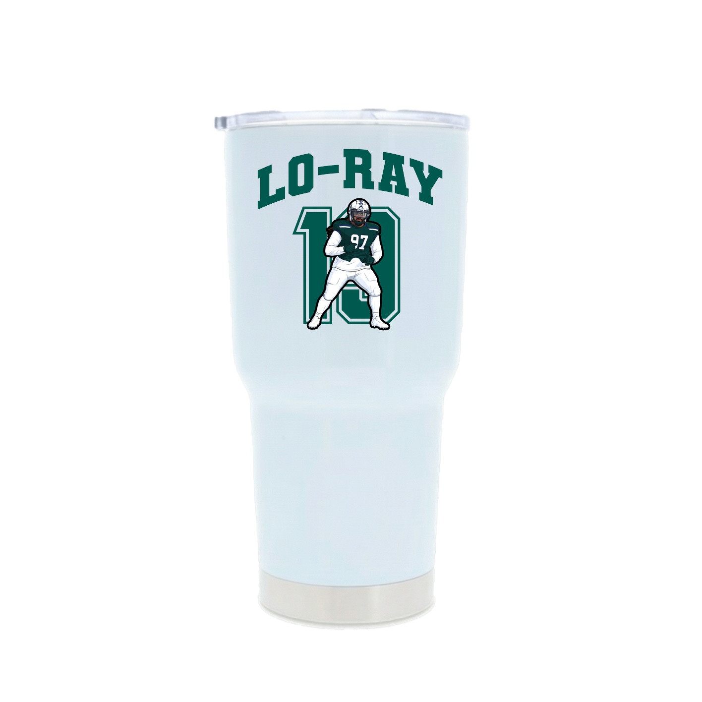 30oz Stainless Steel Tumbler — Number in White