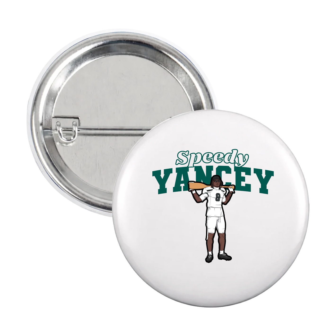 Game Day Button — Name Arch in White