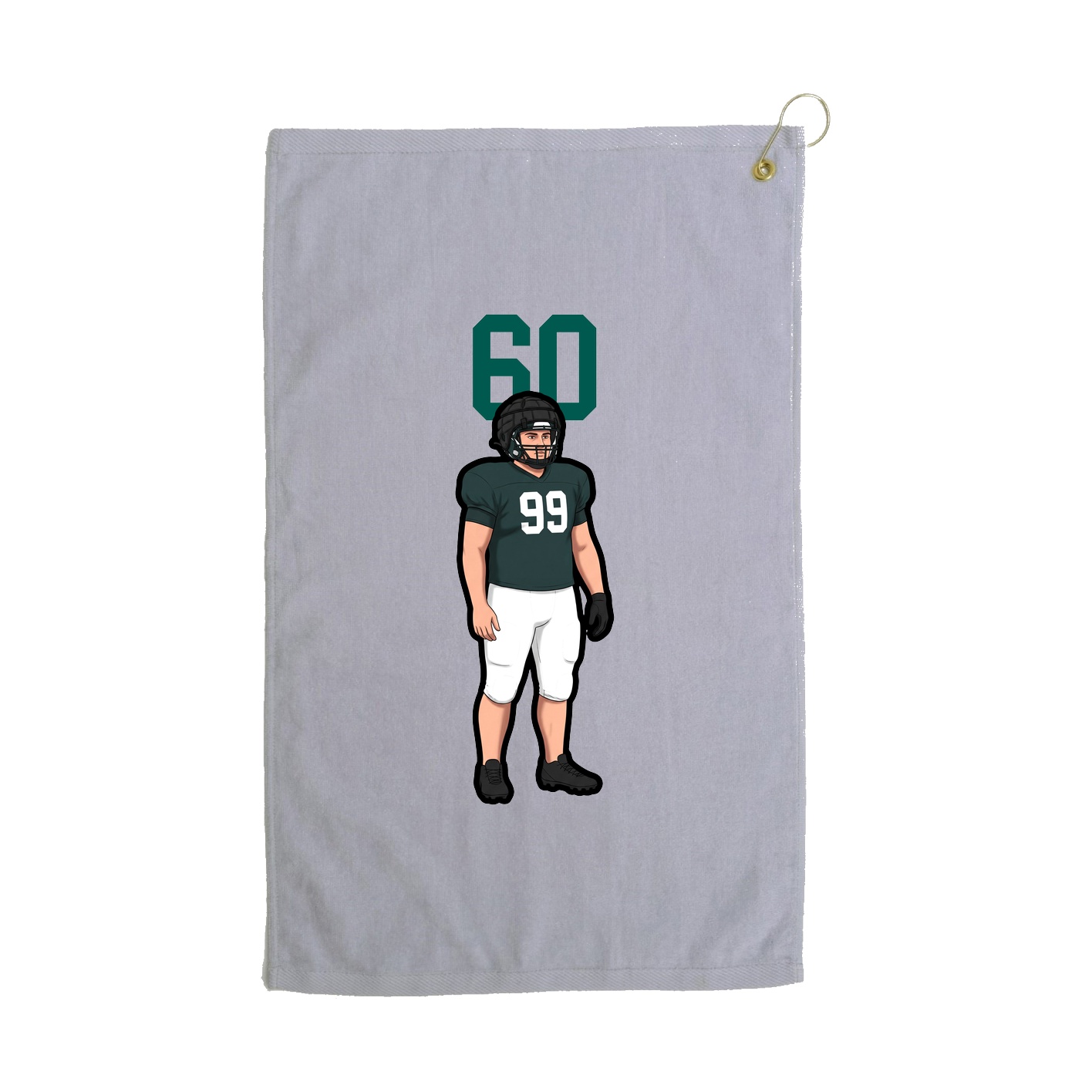Golf Towel — Number Top in Grey