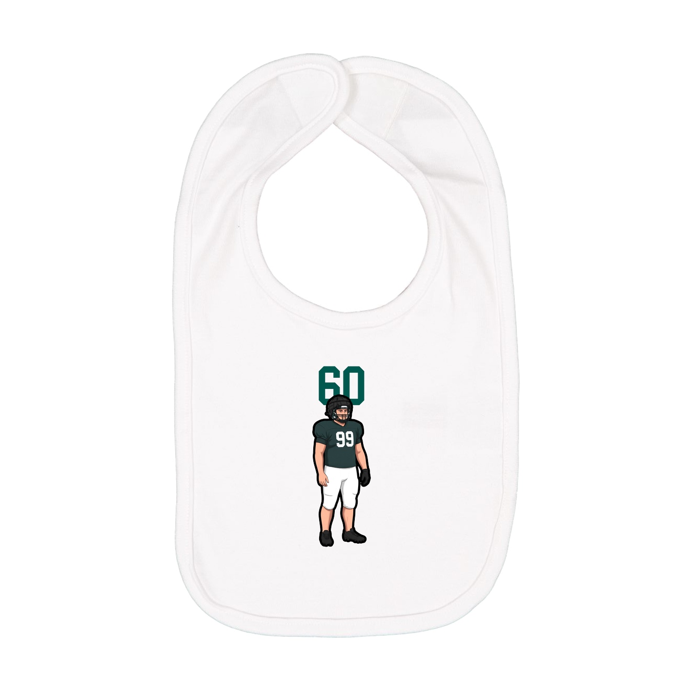 Infant Bib — Number Top in White