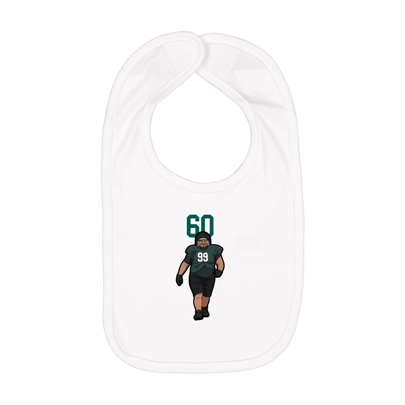 Infant Bib — Number Top in White