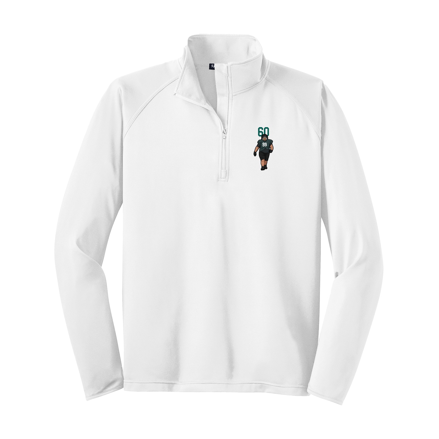 Q-Zip Pullover — Number Top in White