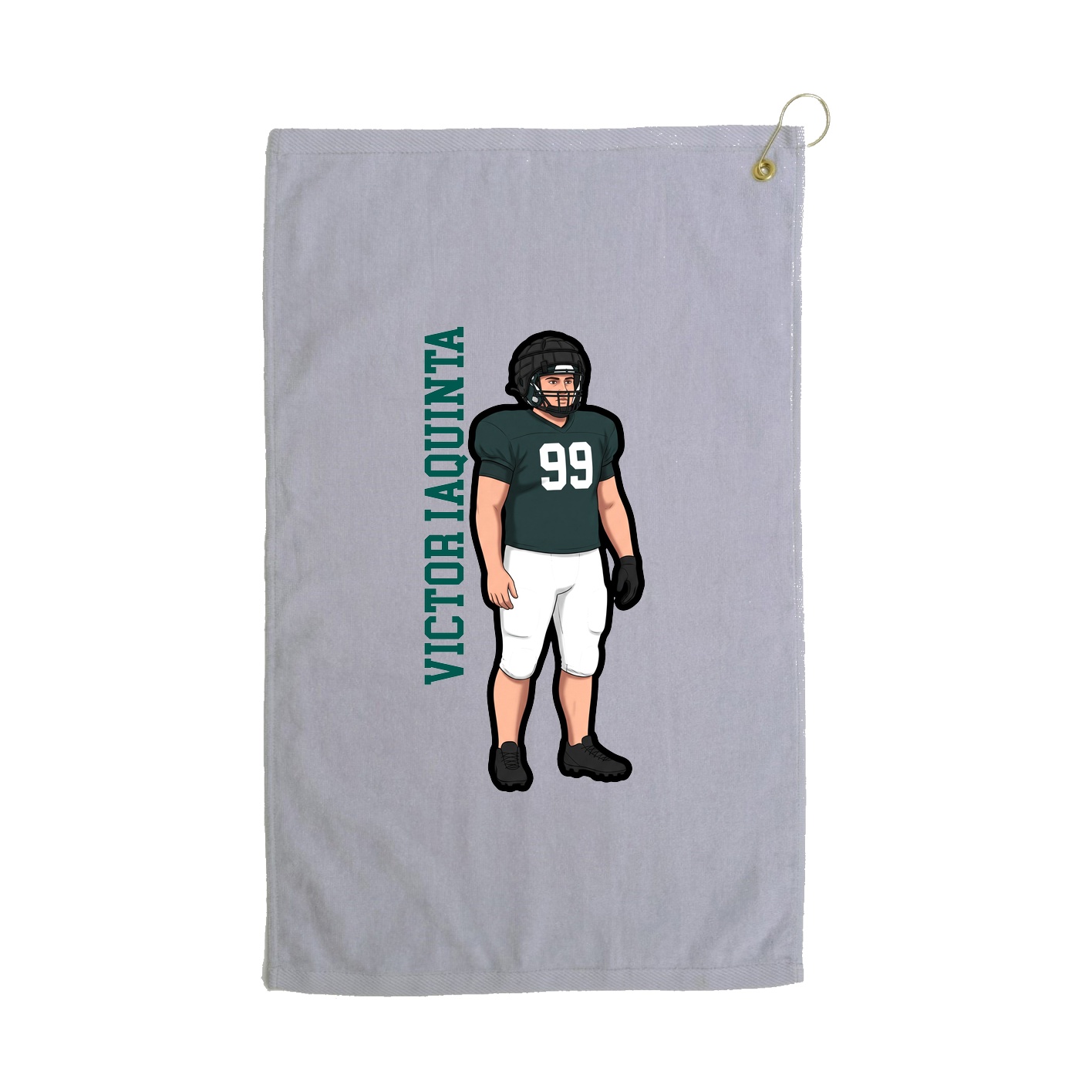 Golf Towel — Name Vertical in Grey