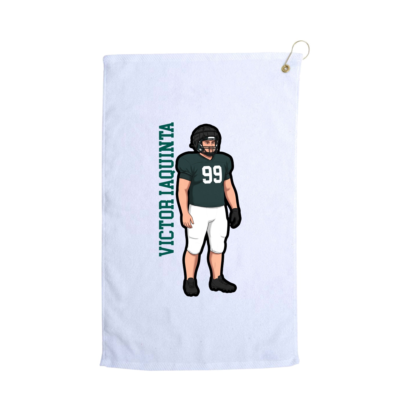 Golf Towel — Name Vertical in White