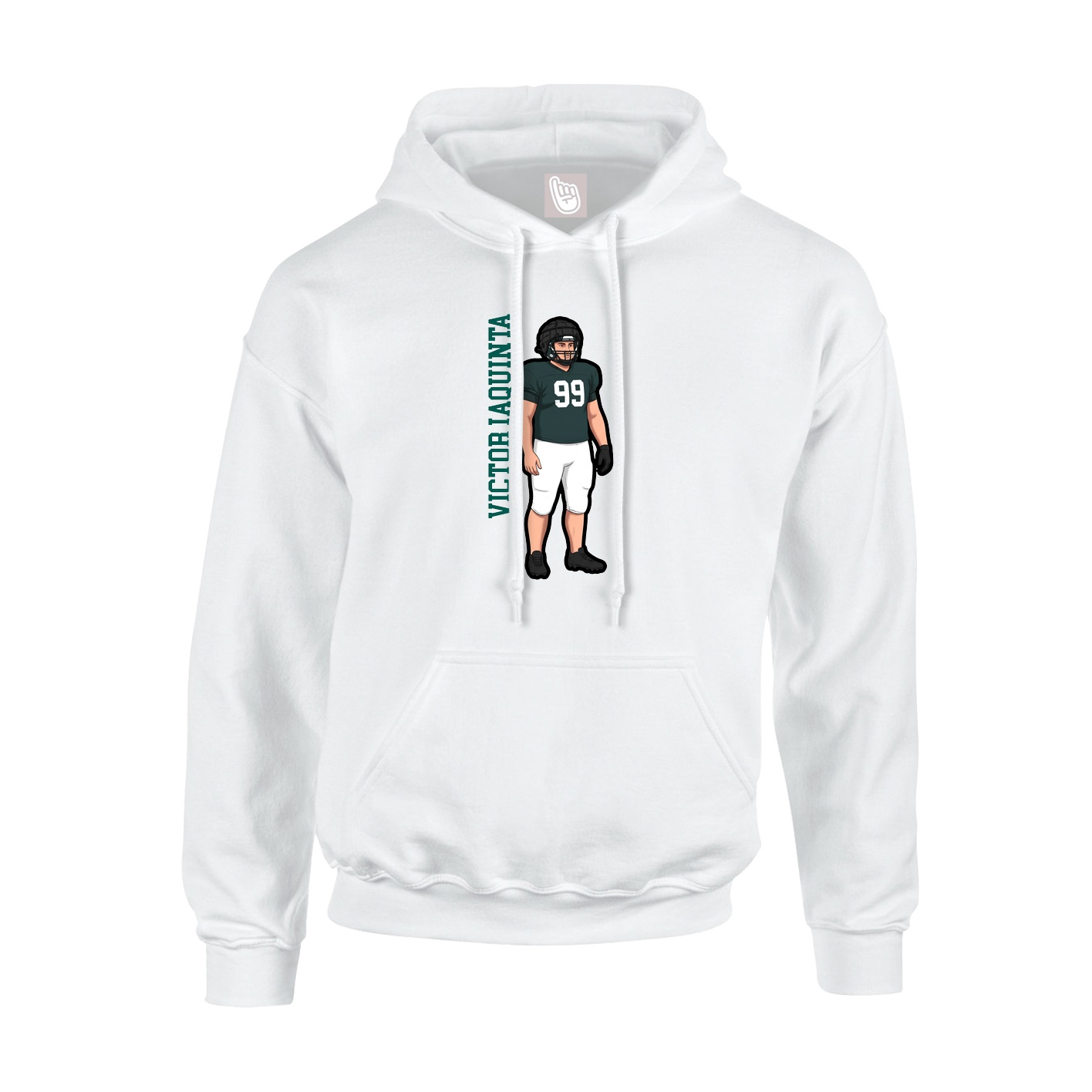 Youth Hoodie — Name Vertical in White
