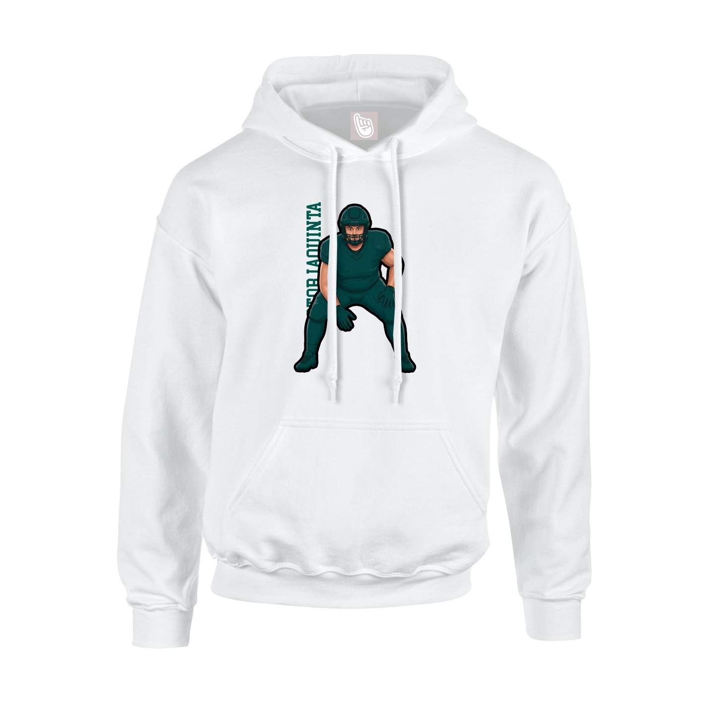 Hoodie — Name Vertical in White