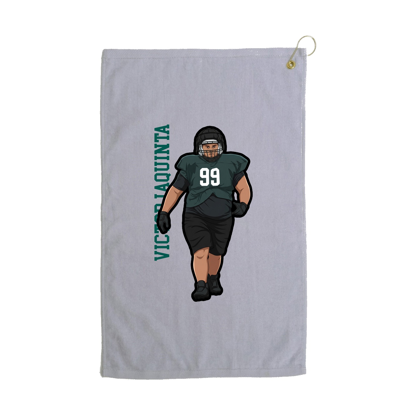 Golf Towel — Name Vertical in Grey