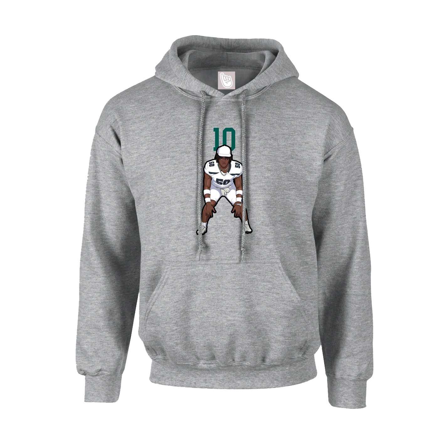 Youth Hoodie — Number Top in Grey