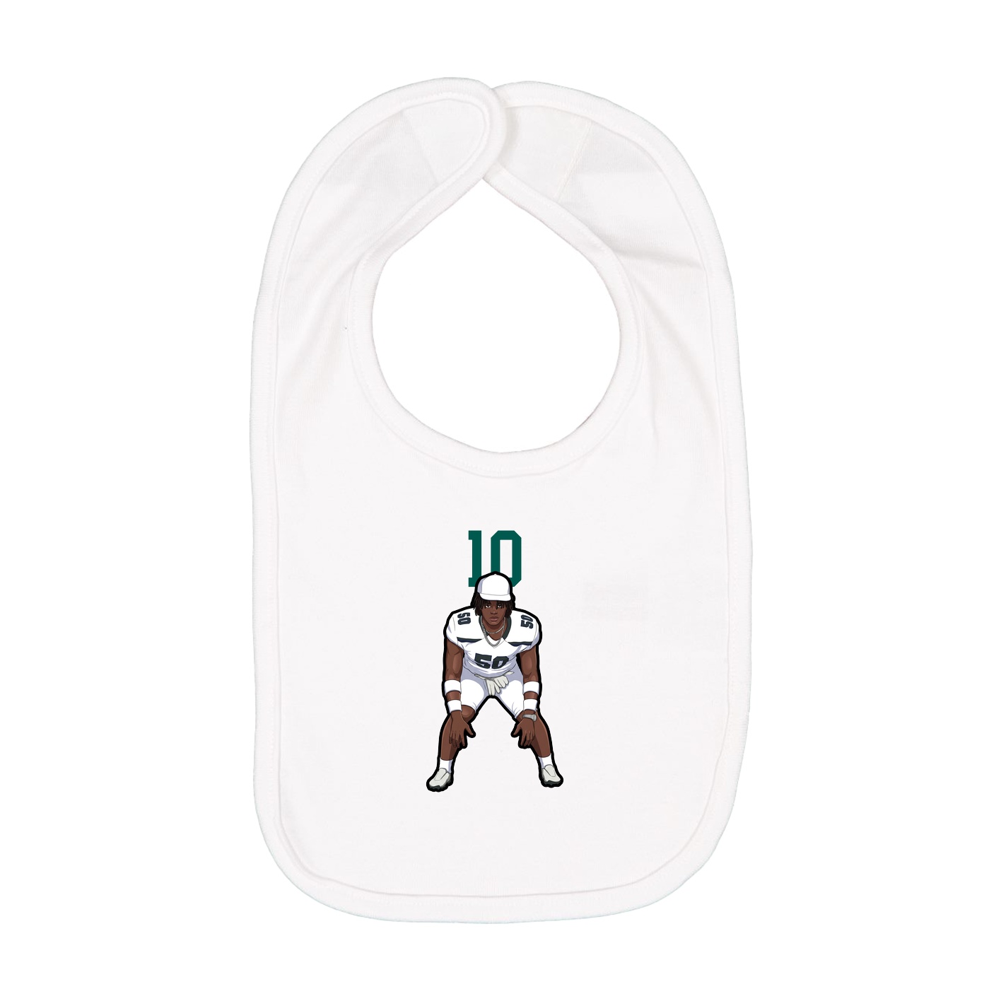 Infant Bib — Number Top in White