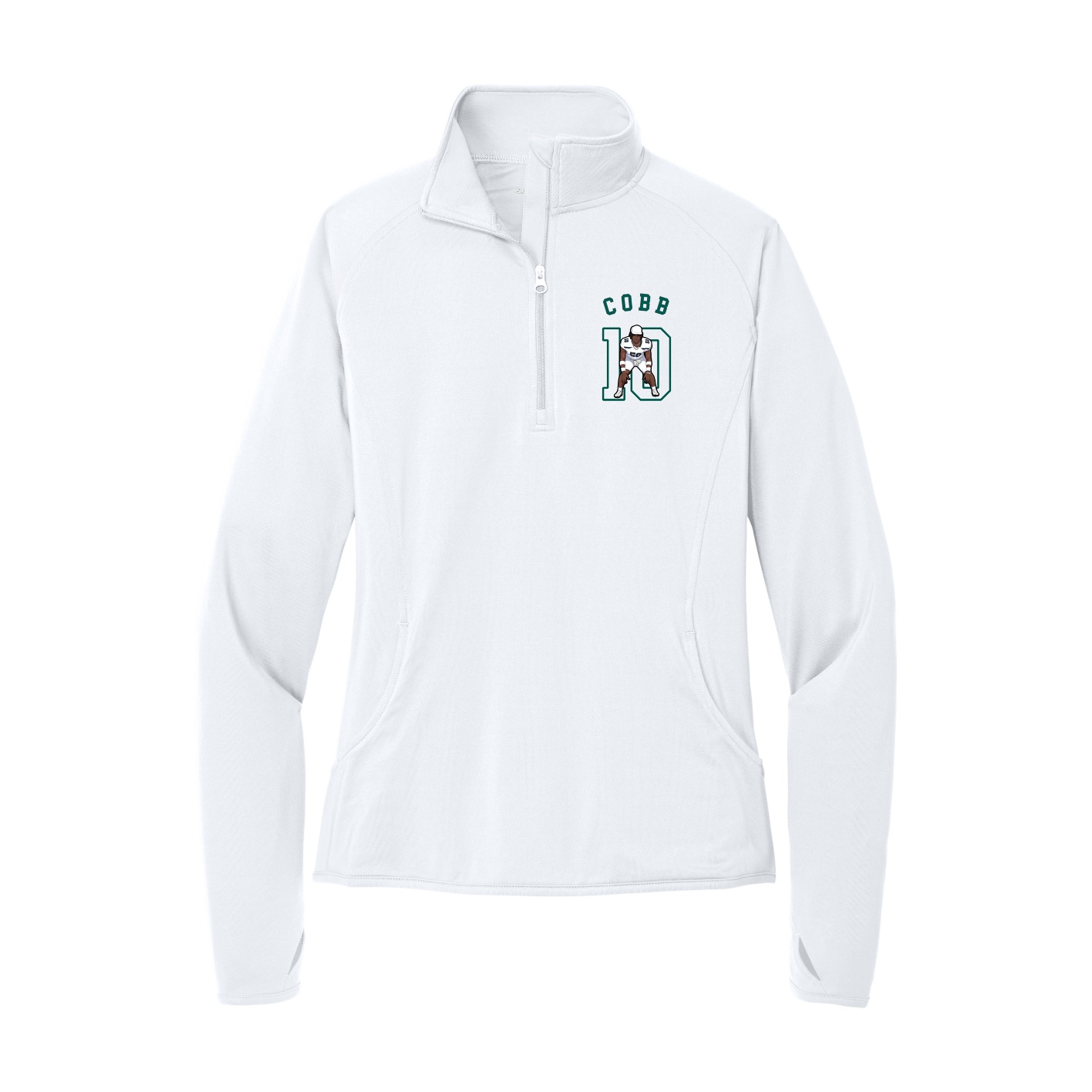 Women's Q-Zip Pullover — Shirsey Arch in White