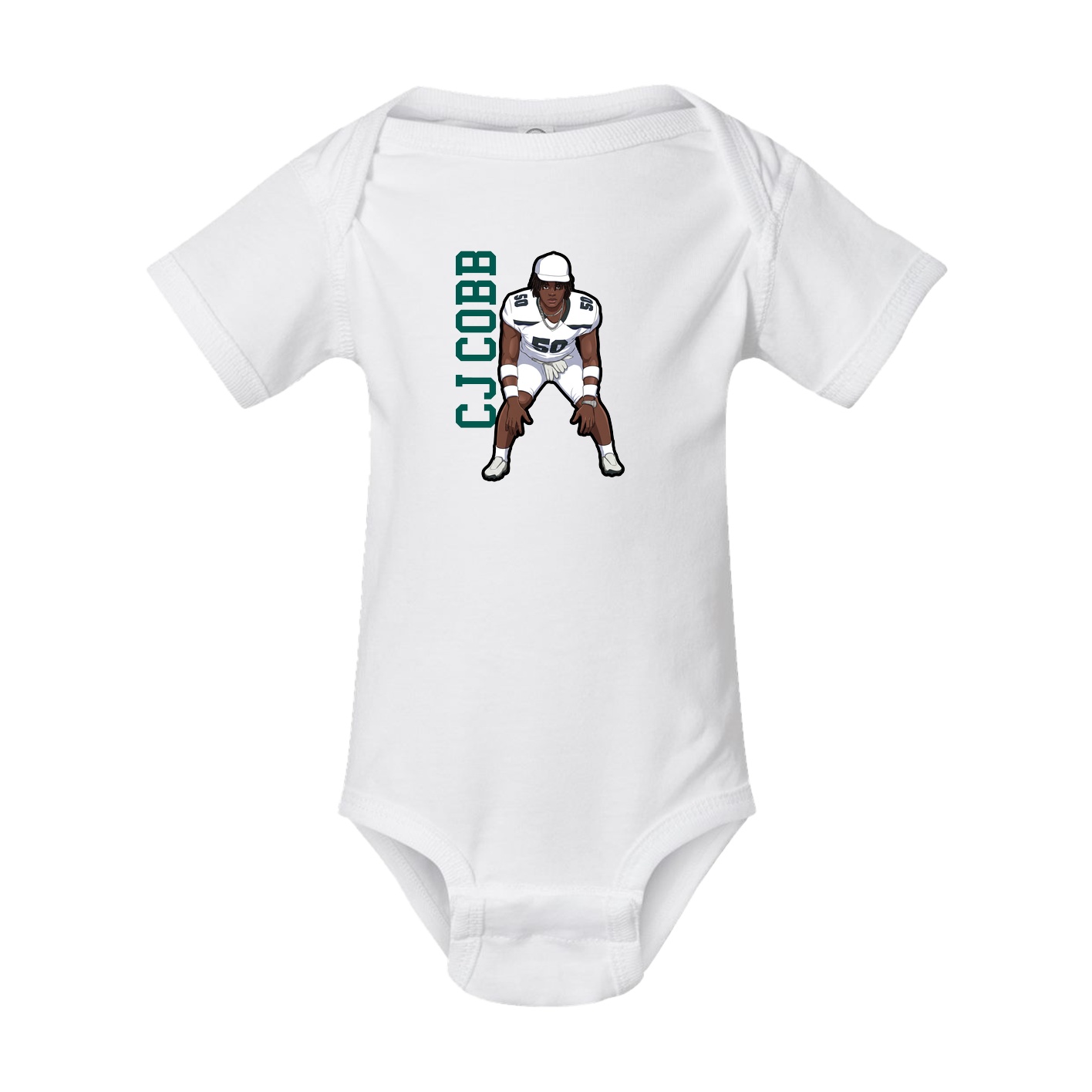 Baby Onesie — Name Vertical in White