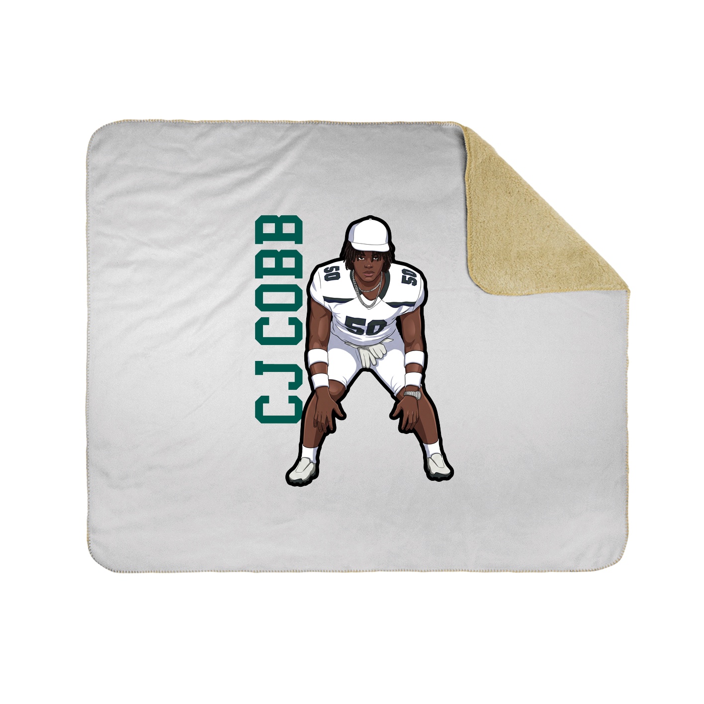 Throw Blanket — Name Vertical in White