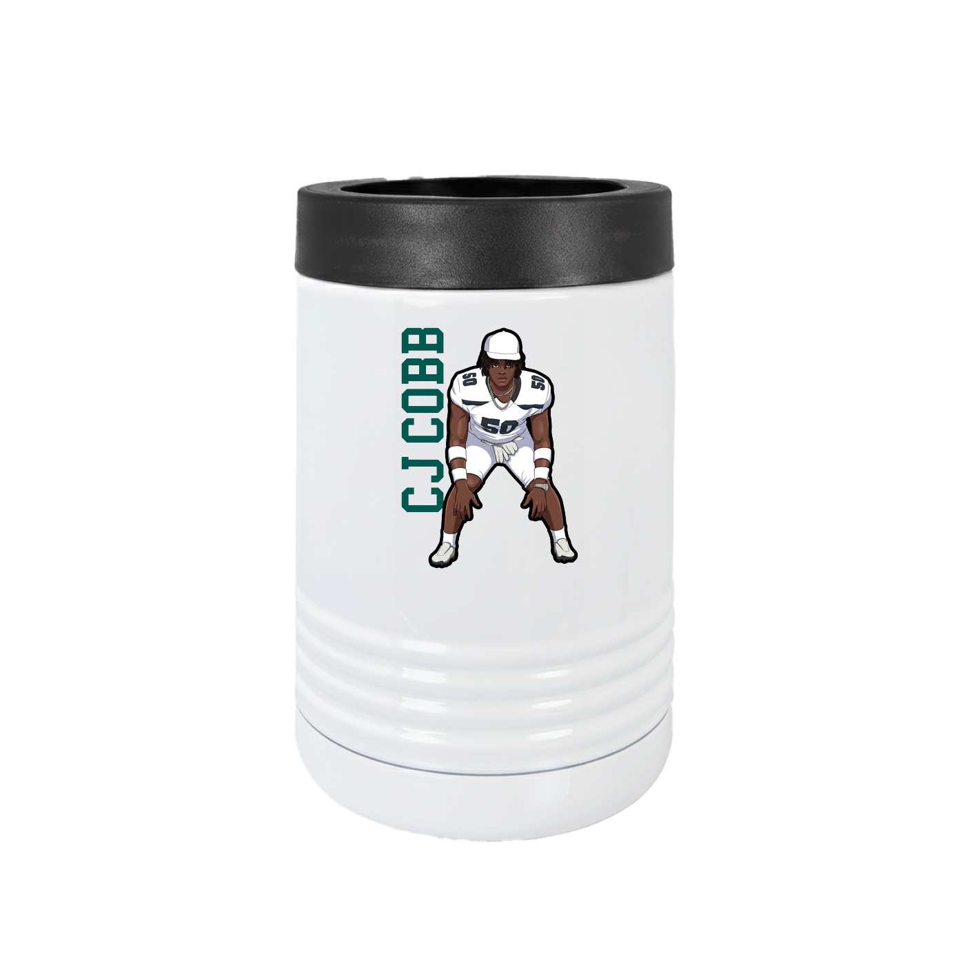 Beverage Holder — Name Vertical in White
